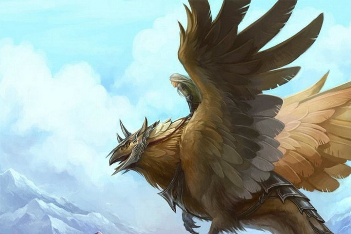 fondo de pantalla de griffin,pájaro,mitología,ala,ave de rapiña,cg artwork