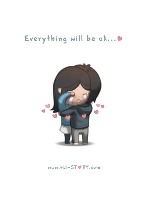 everything will be ok wallpaper,cartoon,illustration,animation,black hair,fictional character