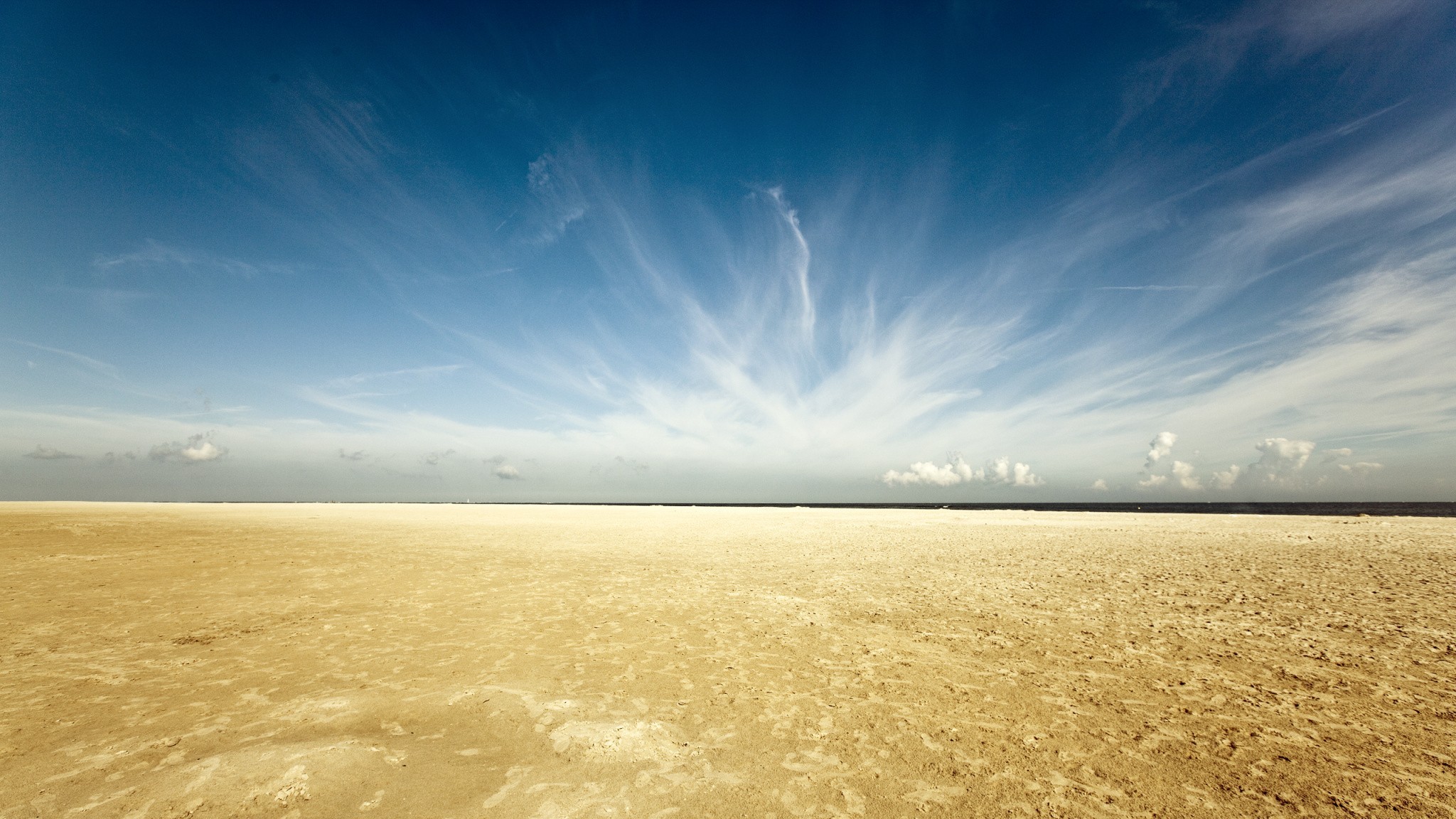 砂の壁紙のhd,空,地平線,昼間,海,雲