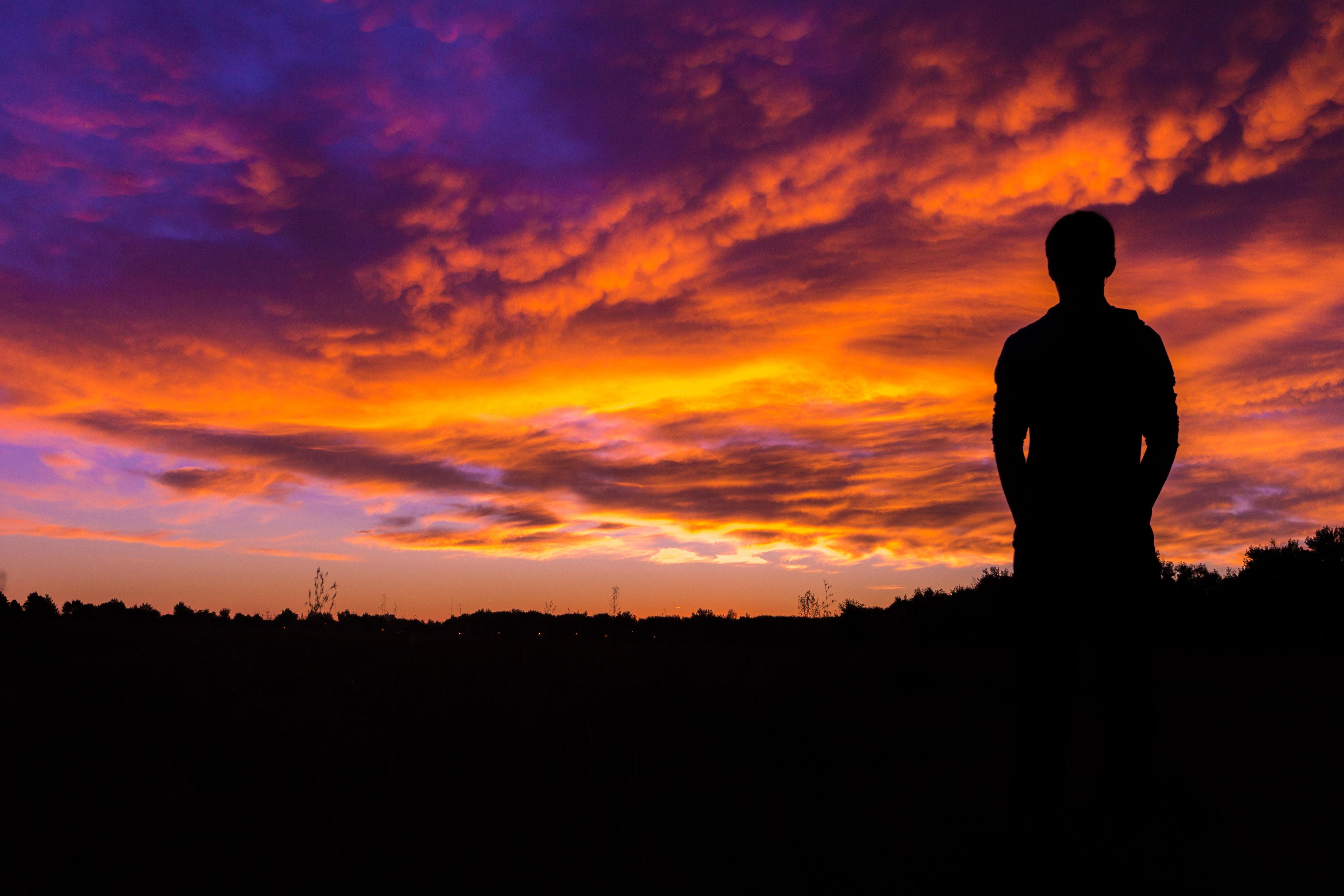 wallpaper siluet,sky,people in nature,sunset,cloud,horizon