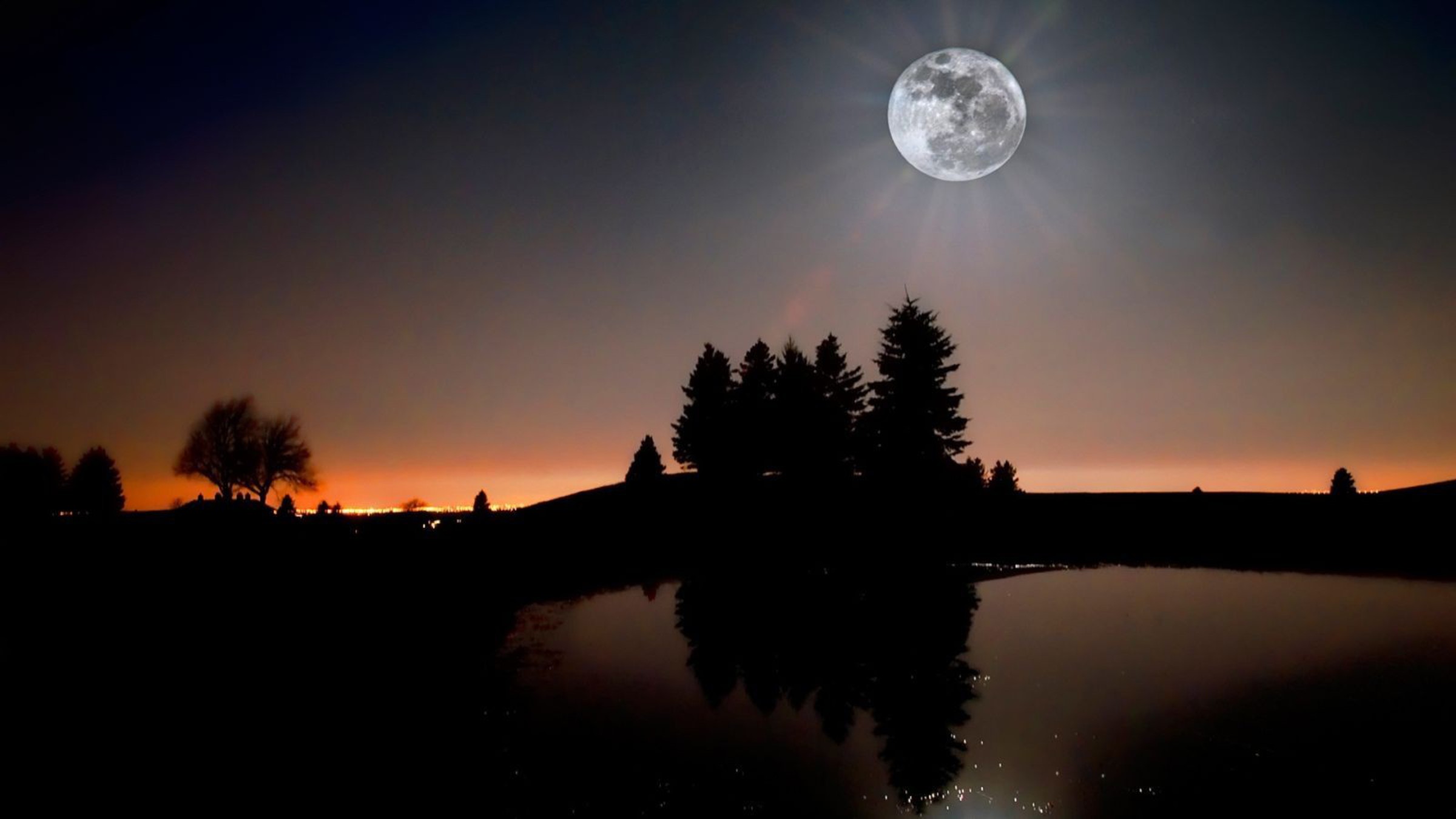 wallpaper siluet,sky,moon,nature,natural landscape,reflection