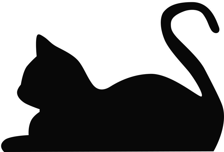 Black Cat Sleeping Clipart- WallpaperUse