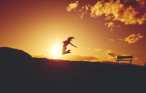 wallpaper siluet,sky,sunset,jumping,cloud,flip (acrobatic)