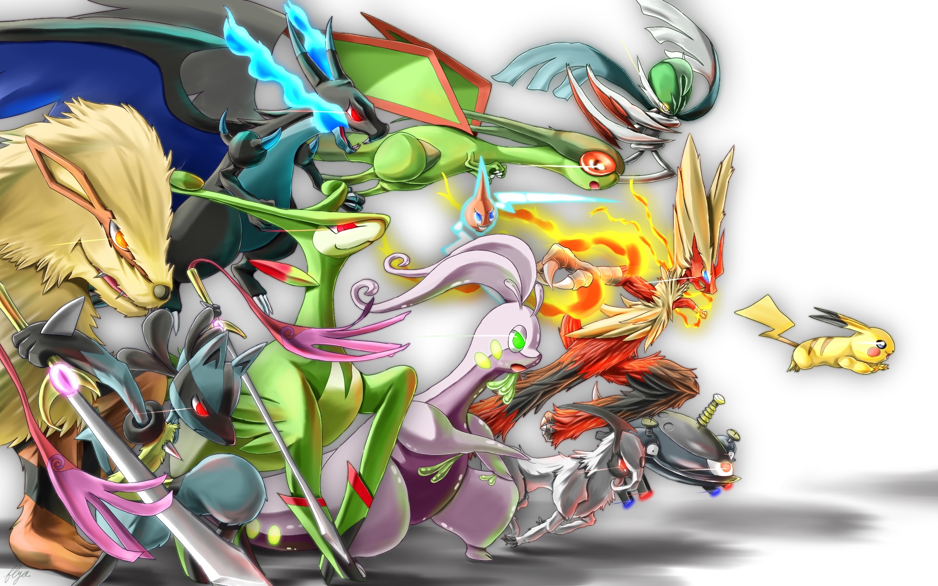 fond d'écran gallade,conception graphique,illustration,personnage fictif,oeuvre de cg,art