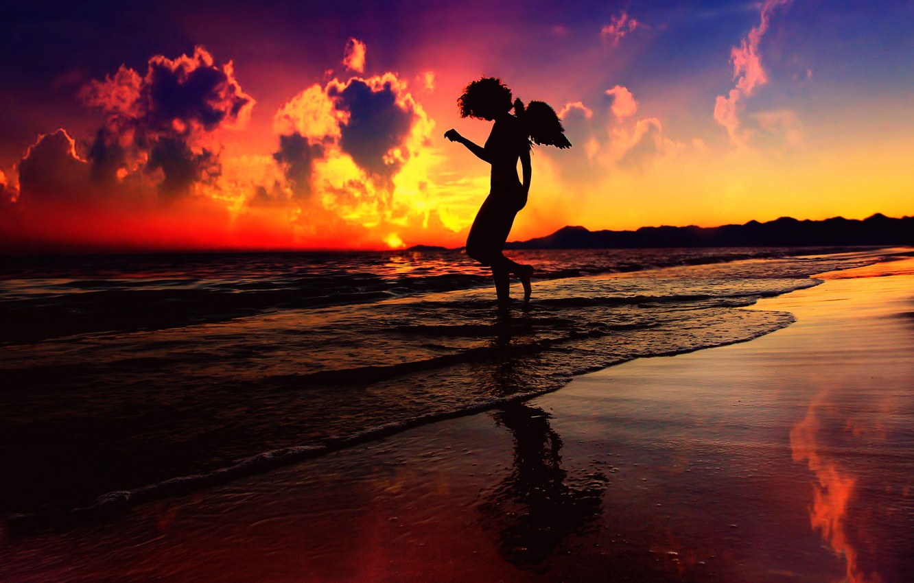 papel pintado siluet,cielo,puesta de sol,amanecer,reflexión,mar