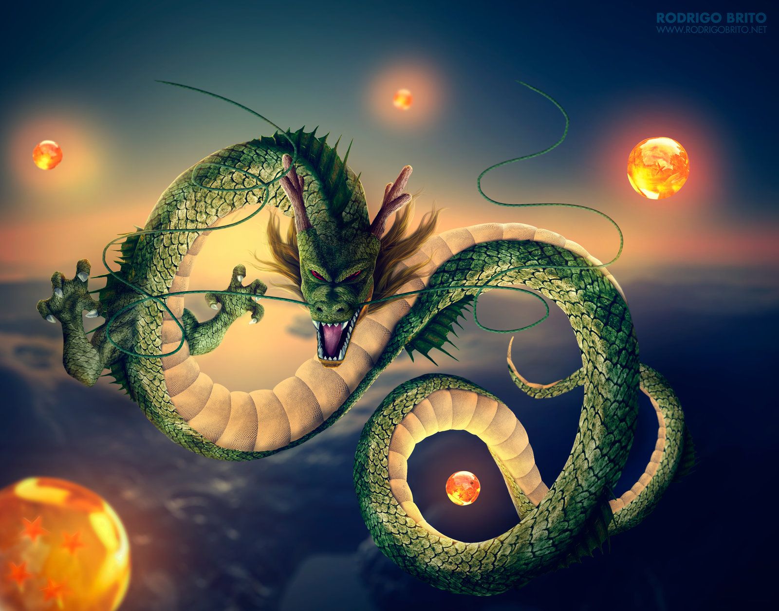 fond d'écran shenron,dragon,art fractal,ciel,illustration,oeuvre de cg