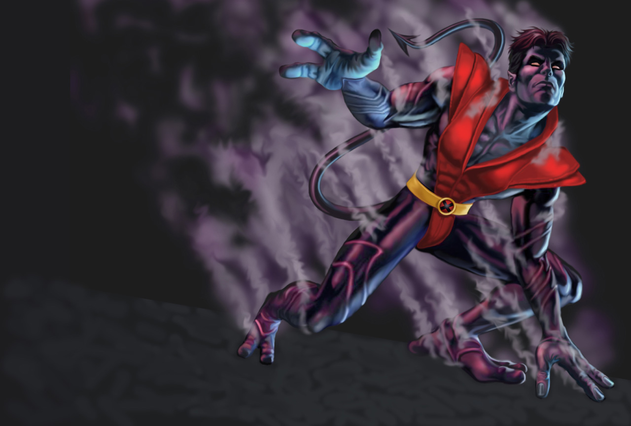 carta da parati nightcrawler,personaggio fittizio,supercattivo,cg artwork,demone,supereroe