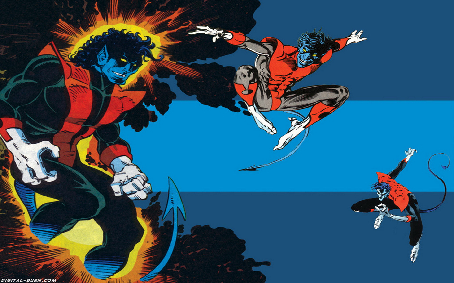 carta da parati nightcrawler,personaggio fittizio,supereroe,cartone animato,finzione,i fumetti