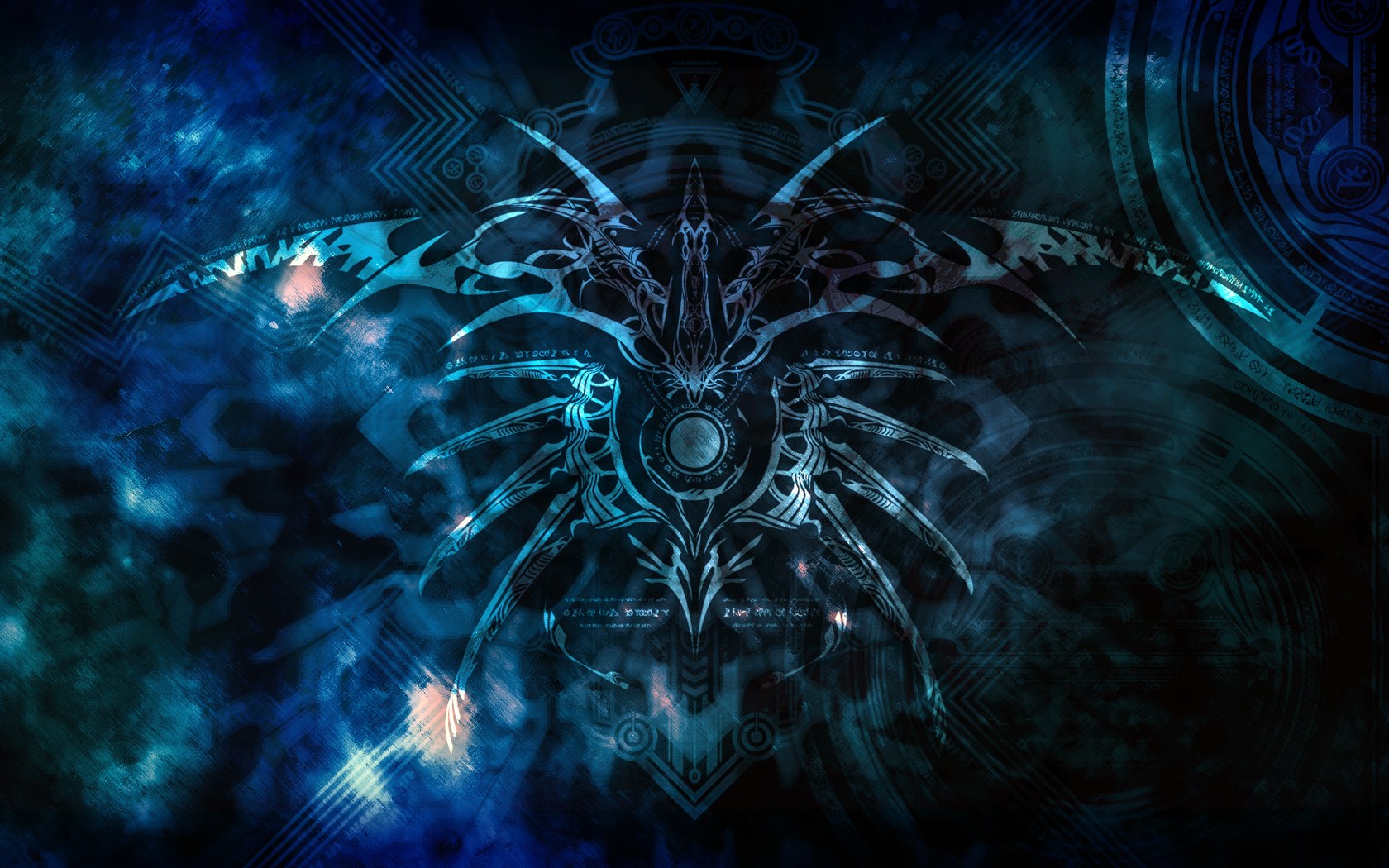 blazblue wallpaper,blue,darkness,fractal art,electric blue,cg artwork