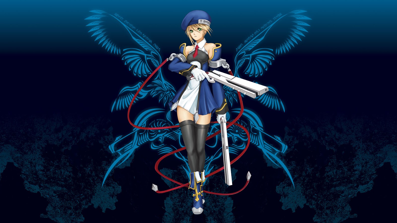 fond d'écran blazblue,oeuvre de cg,ange,personnage fictif,aile,illustration