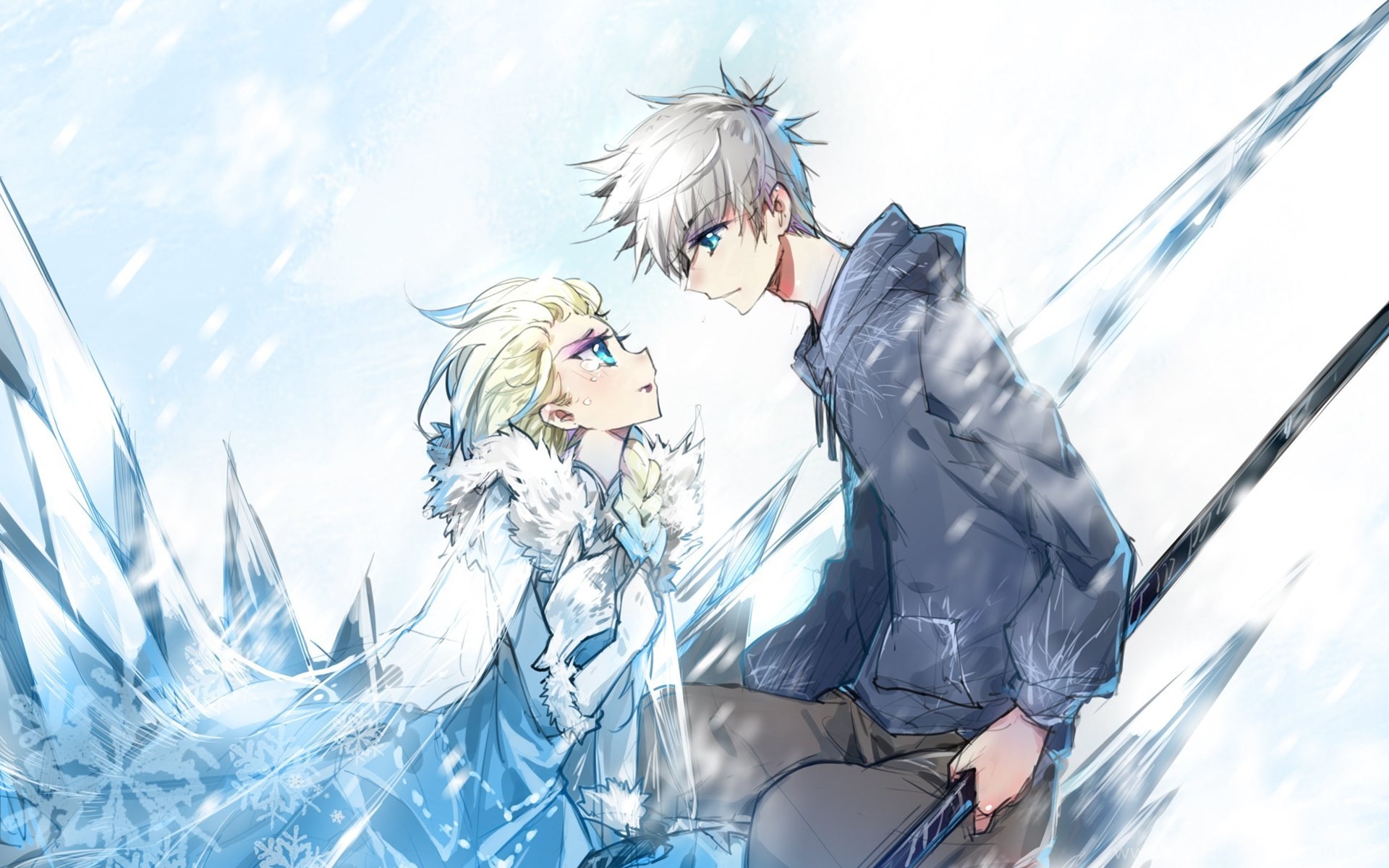 carta da parati jack frost,cartone animato,anime,cg artwork,illustrazione,capelli neri