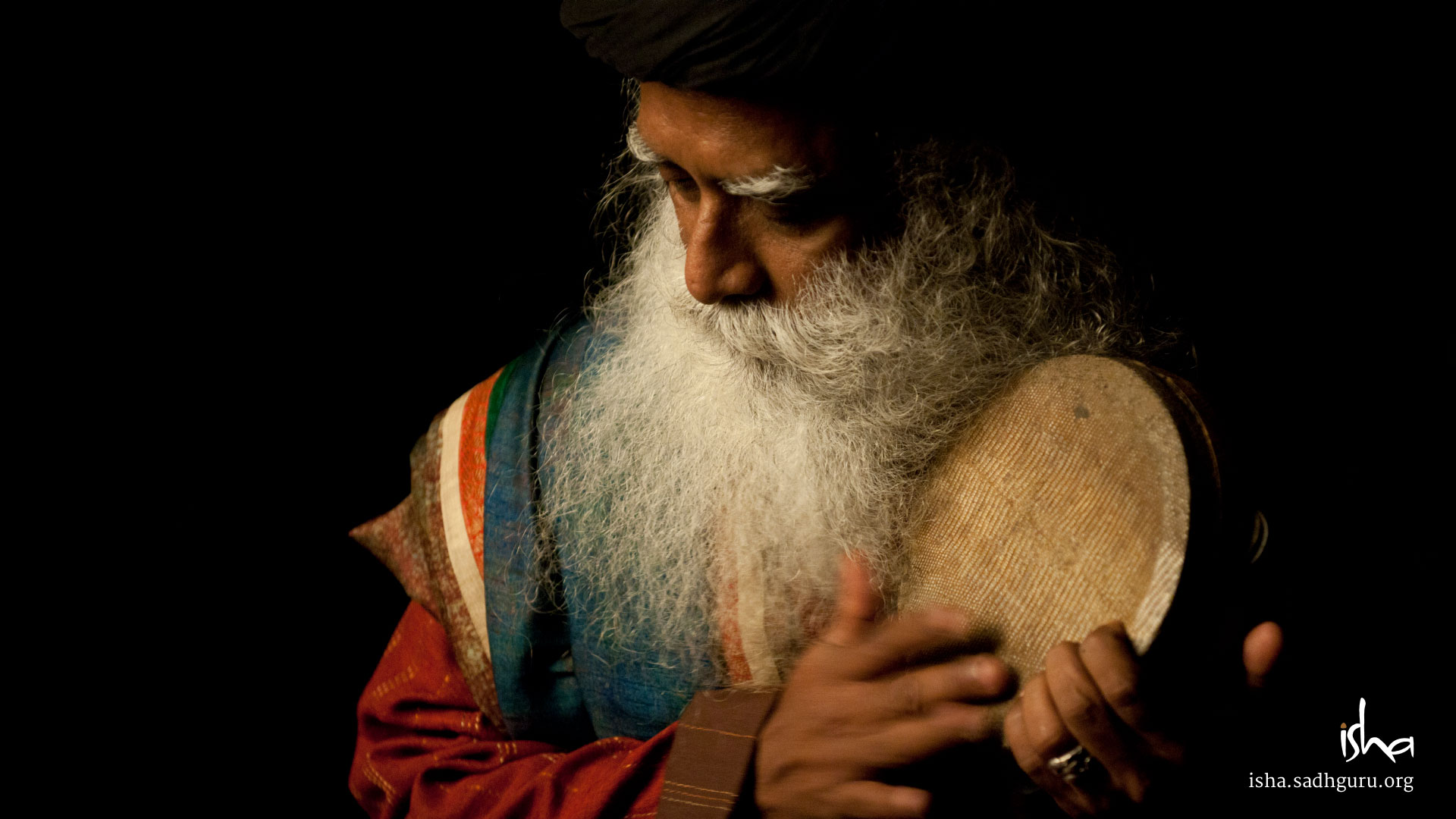 carta da parati sadhguru,barba,baffi,sambuco,ritratto