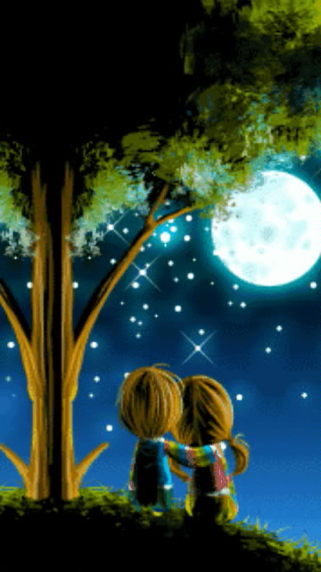 cute love wallpapers for mobile phones,sky,light,tree,organism,illustration