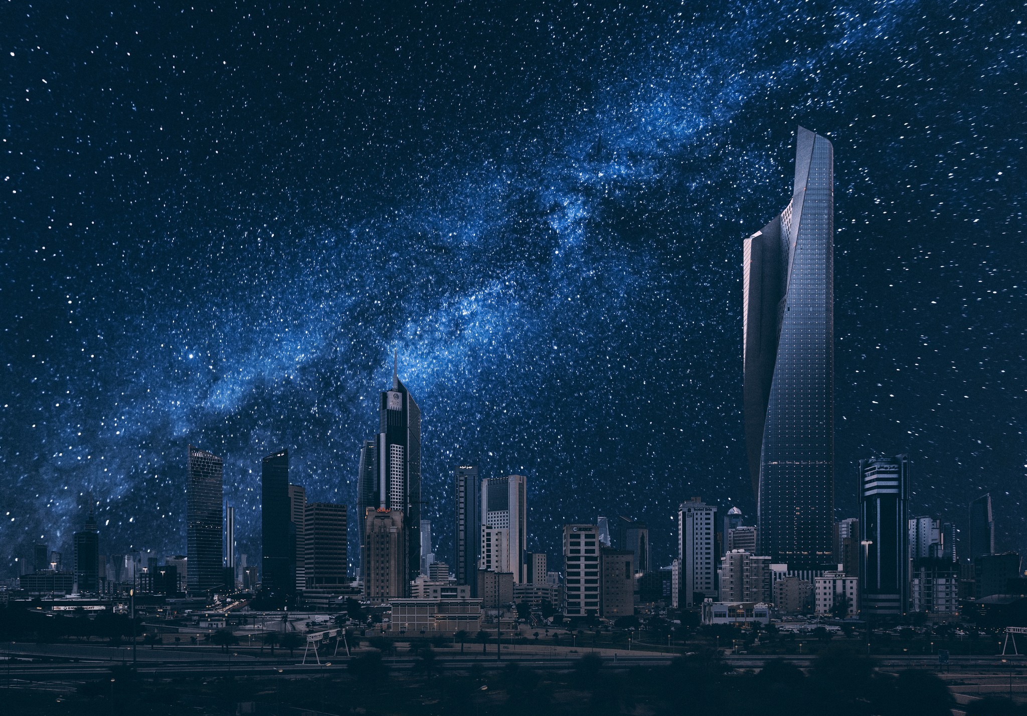 fond d'écran koweït,zone métropolitaine,paysage urbain,gratte ciel,ville,ciel