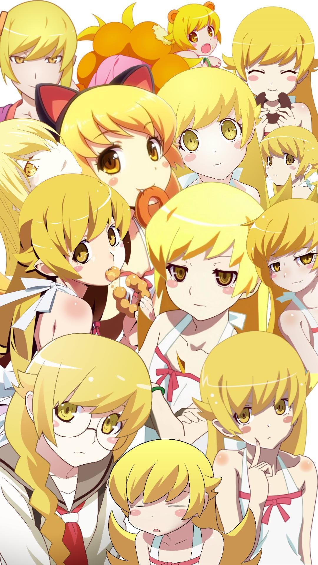 fond d'écran shinobu,dessin animé,anime,jaune,coloration de cheveux,oeuvre de cg