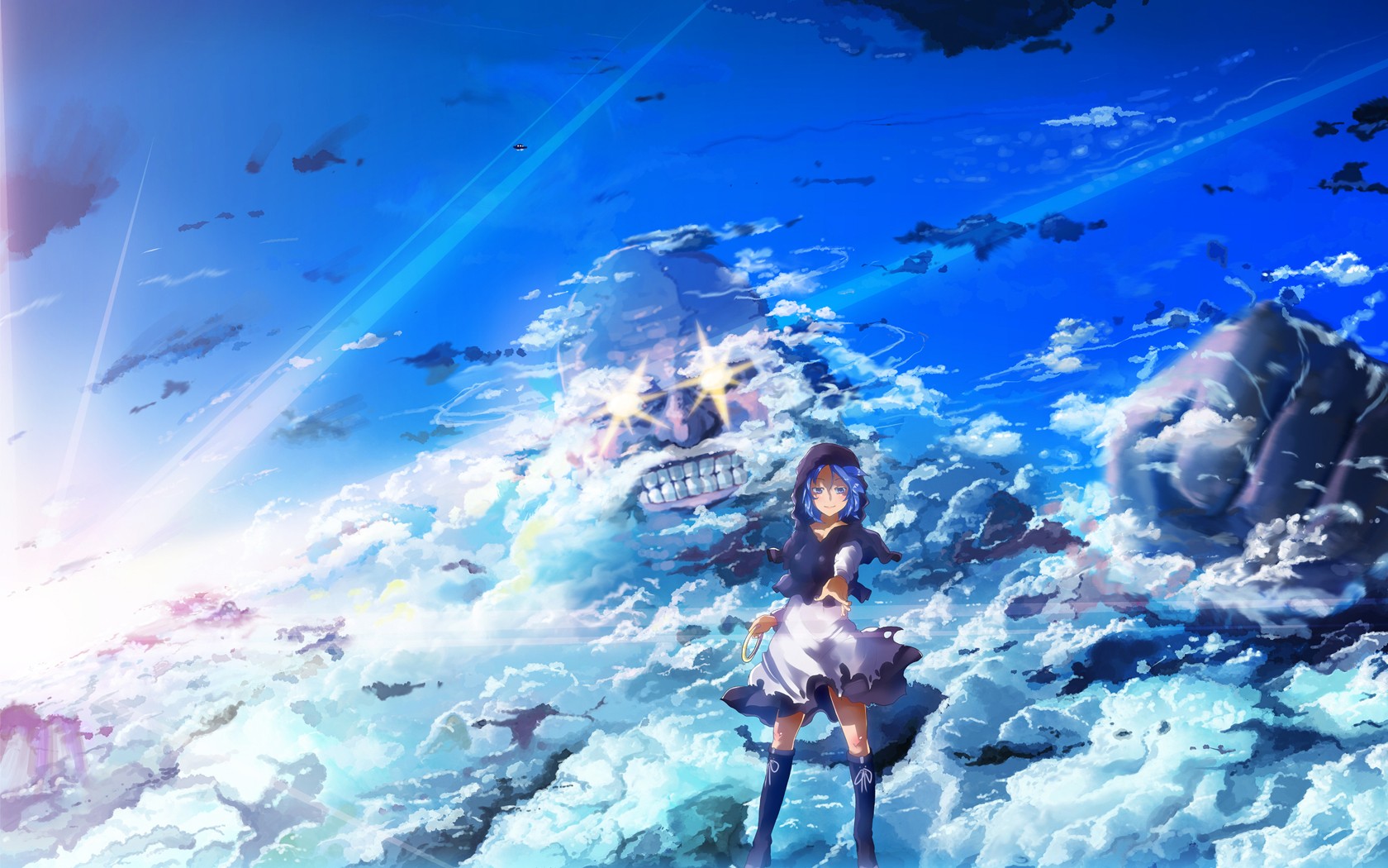 fondo de pantalla pixiv,cielo,azul,nube,atmósfera,agua