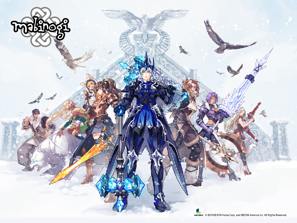 mabinogi wallpaper,graphic design,illustration,fictional character,costume design,cg artwork