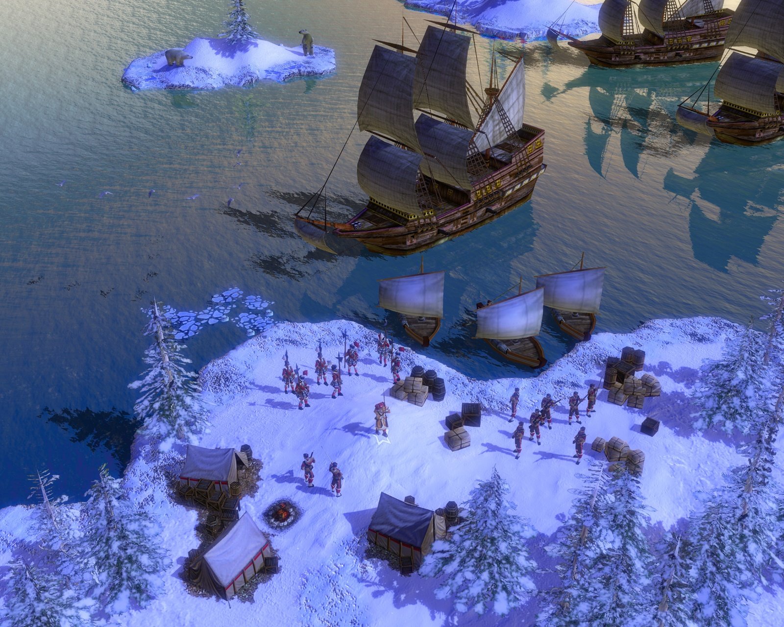 age of empires wallpaper,water,reflection,strategy video game,ice,winter