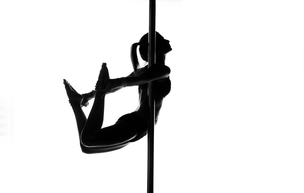Photo Wallpaper Figure, Pose, Pole Dance - Pole Dancing Black And White