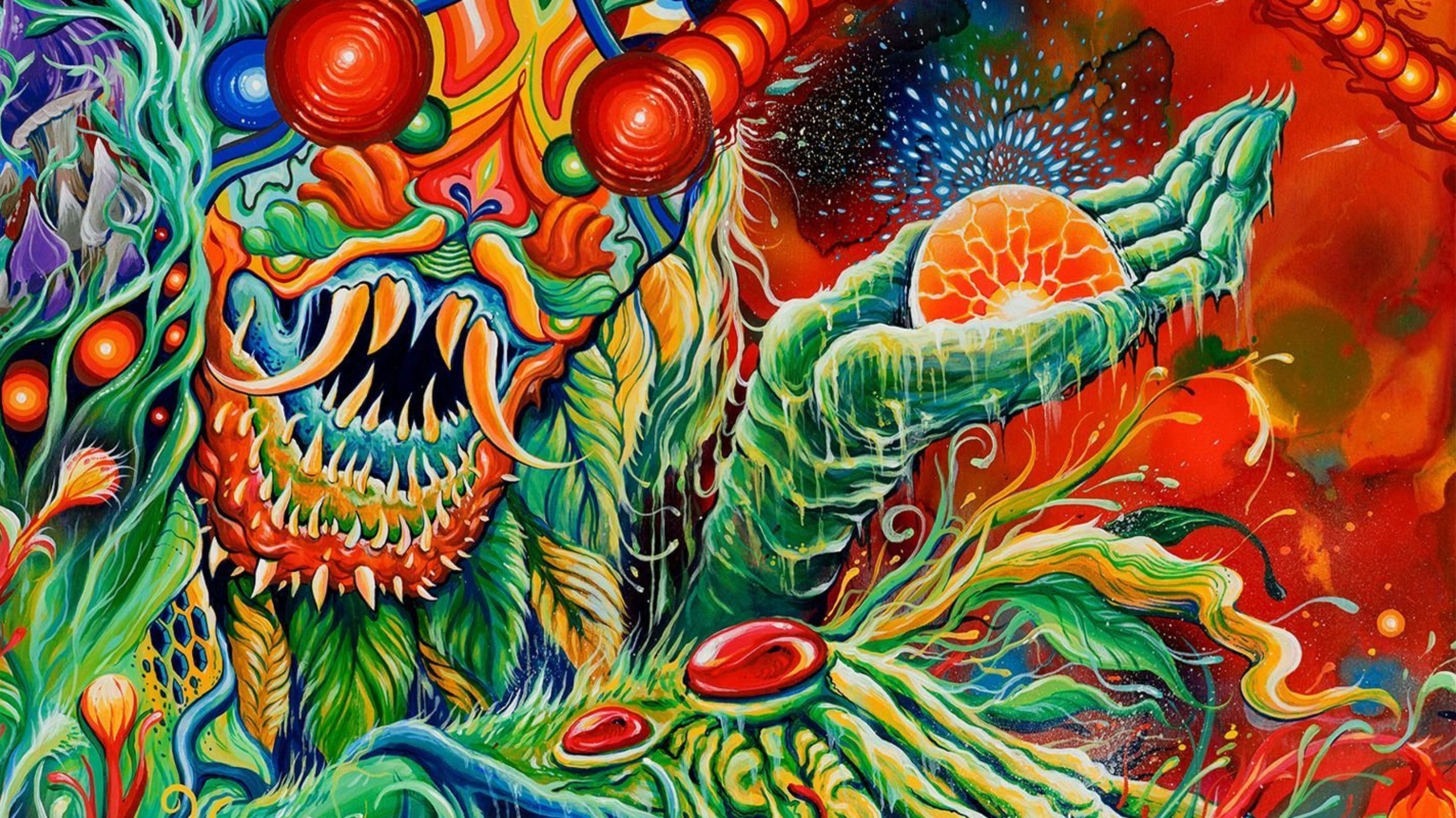 mastodon wallpaper,psychedelic art,modern art,art,painting,organism