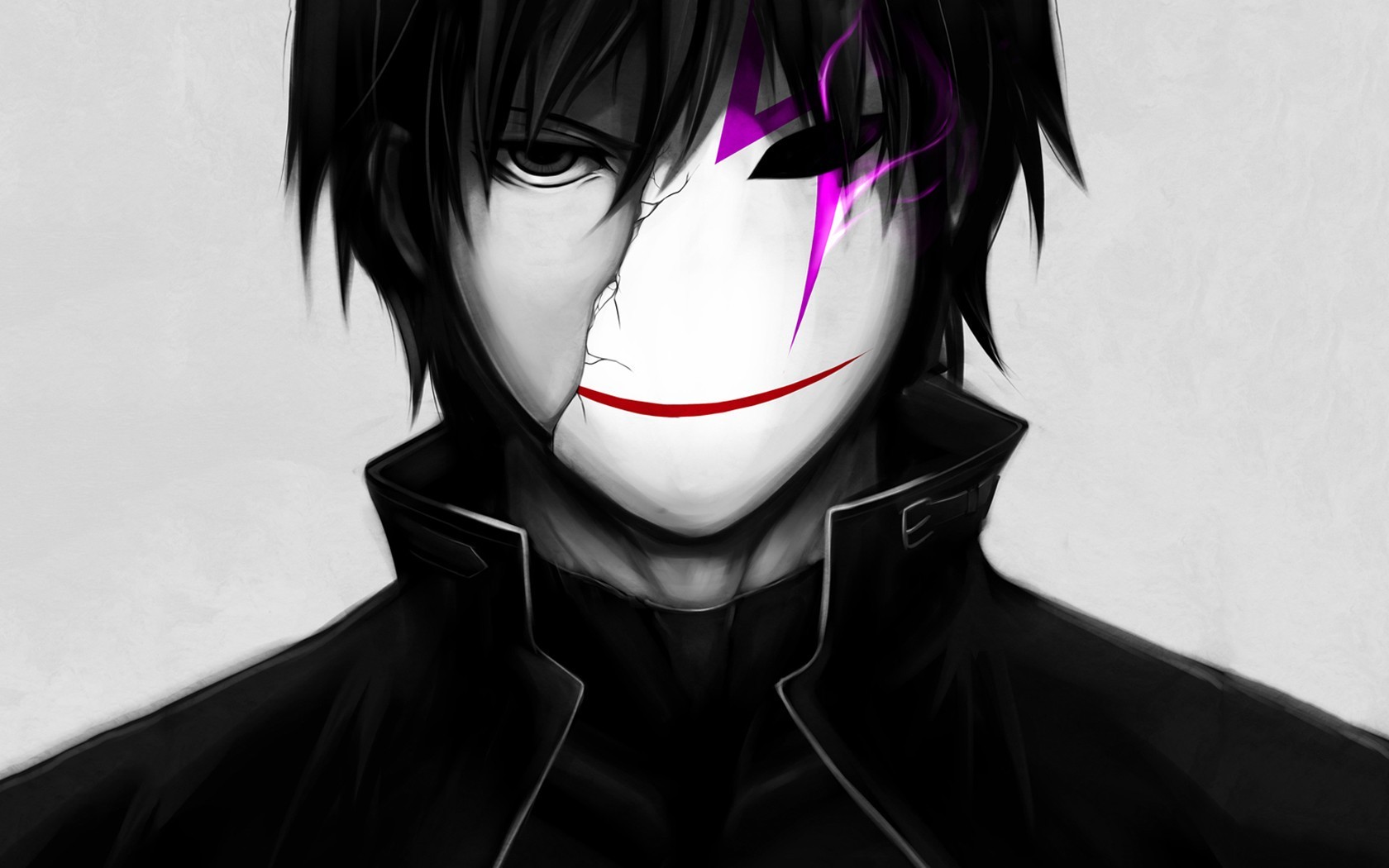 darker than black wallpaper,face,facial expression,black hair,anime,mouth