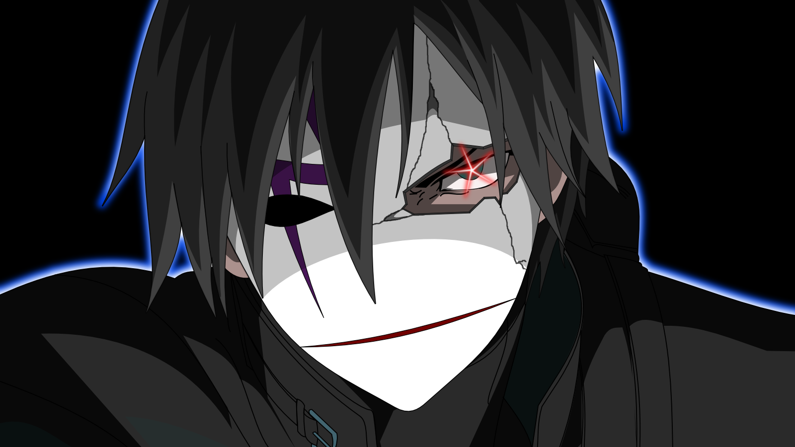 darker than black wallpaper,cartoon,anime,black hair,mouth,hime cut