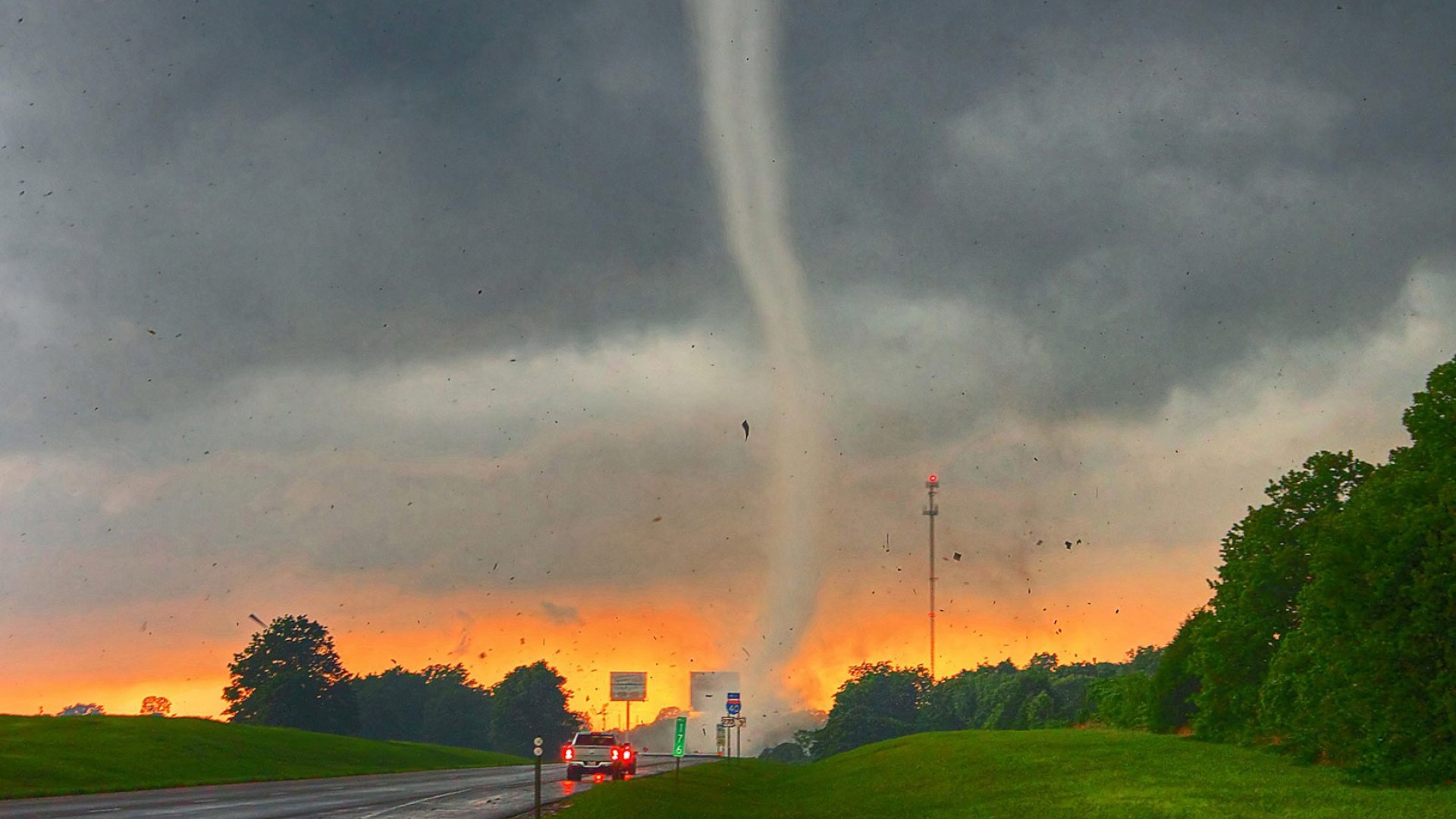 carta da parati twister,cielo,nube,arcobaleno,atmosfera,strada