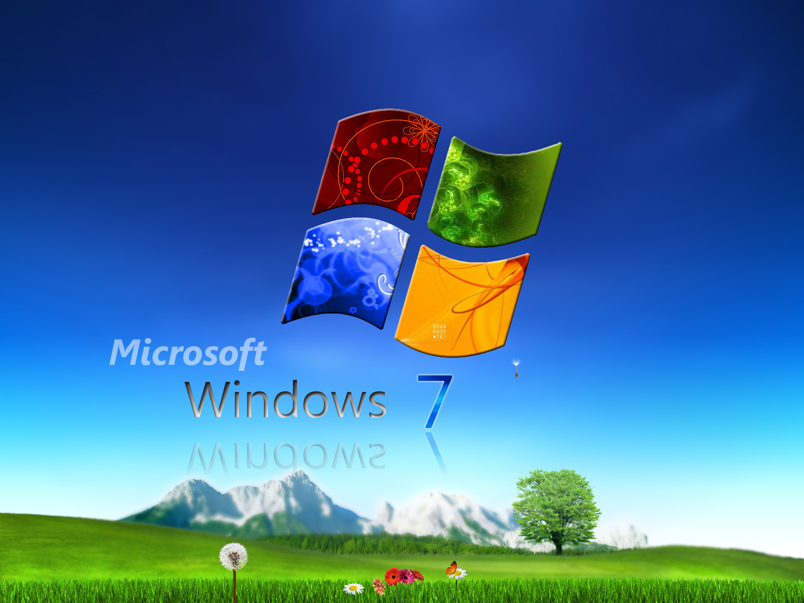 nature 3d wallpaper windows 7,natural landscape,sky,operating system,atmosphere,grassland