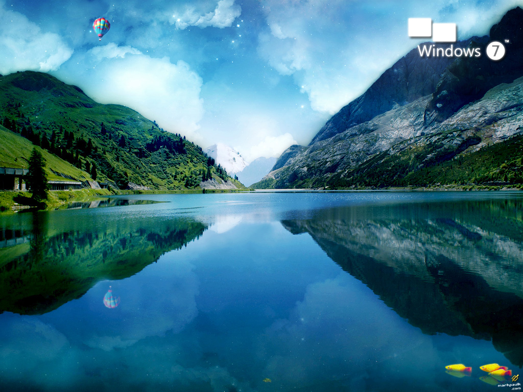 nature 3d fond d'écran windows 7,paysage naturel,la nature,ressources en eau,ciel,réflexion