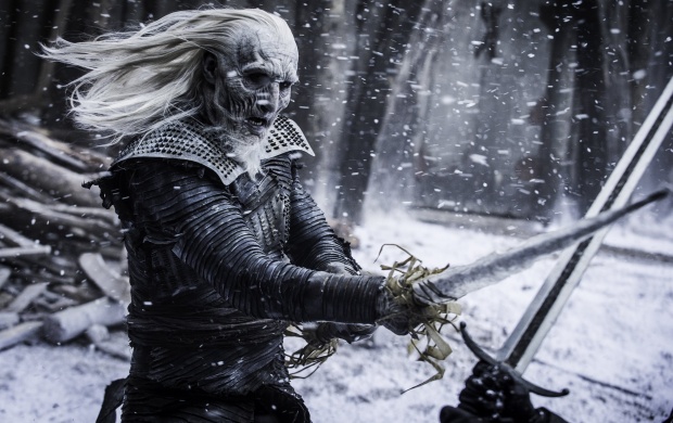 white walker wallpaper,black and white,fictional character,cool,photography,monochrome