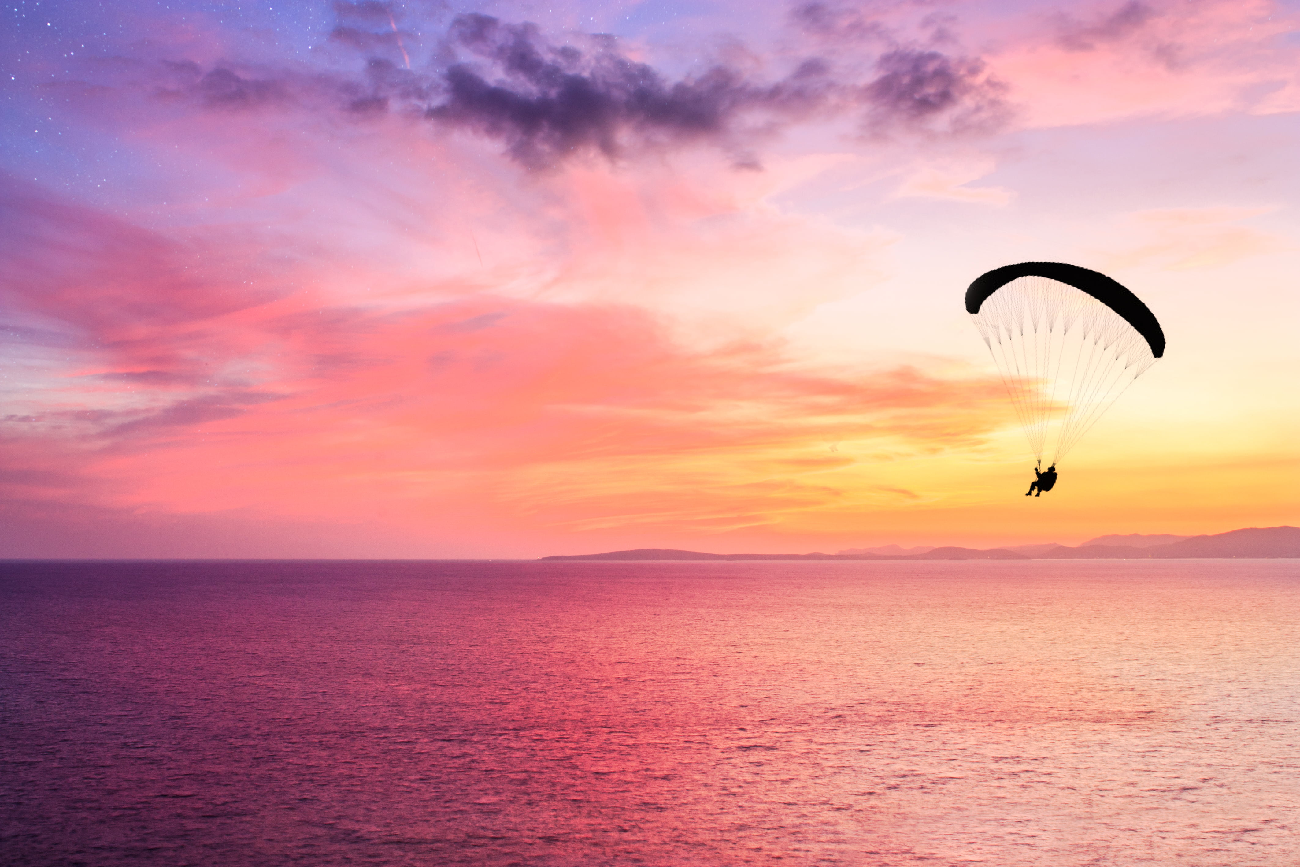 parachute wallpaper,paragliding,sky,parachute,air sports,horizon