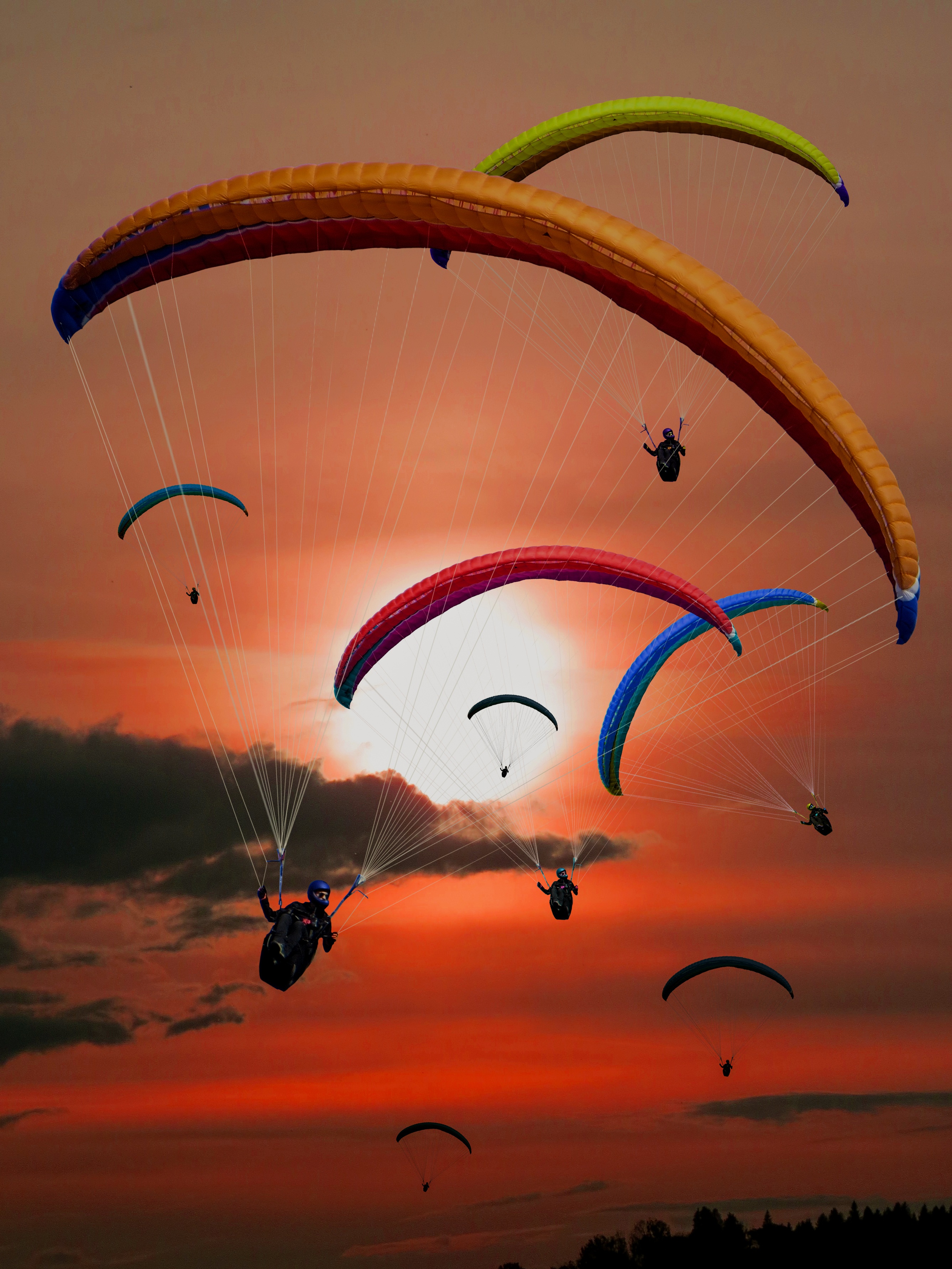 papel pintado paracaídas,parapente,paracaídas,cielo,paracaidismo,nube