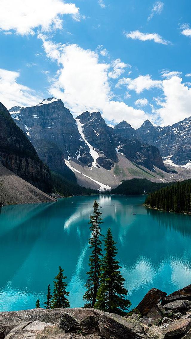 캐나다 아이폰 배경 화면,자연 경관,산,자연,물줄기,빙하 호수