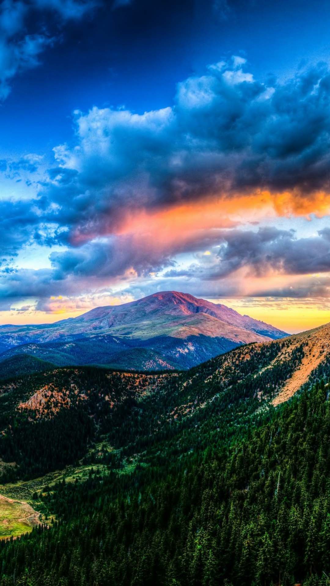 600x1024の壁紙,空,自然,自然の風景,山,雲