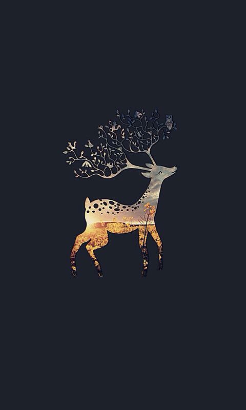melhores wallpapers para android,reindeer,deer,wildlife,illustration,fawn