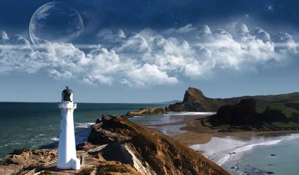 1024x600 fond d'écran hd,ciel,mer,côte,lumière,paysage naturel