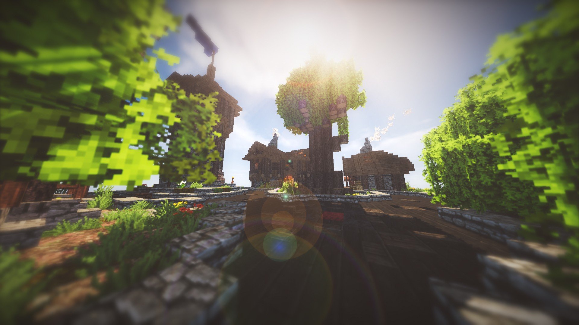 minecraft shader wallpaper,himmel,bildschirmfoto,baum,spiele,computerspiel