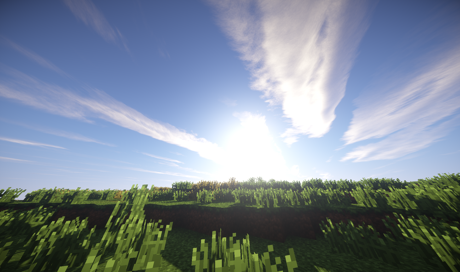 fondo de pantalla de minecraft shader,cielo,naturaleza,paisaje natural,tiempo de día,nube