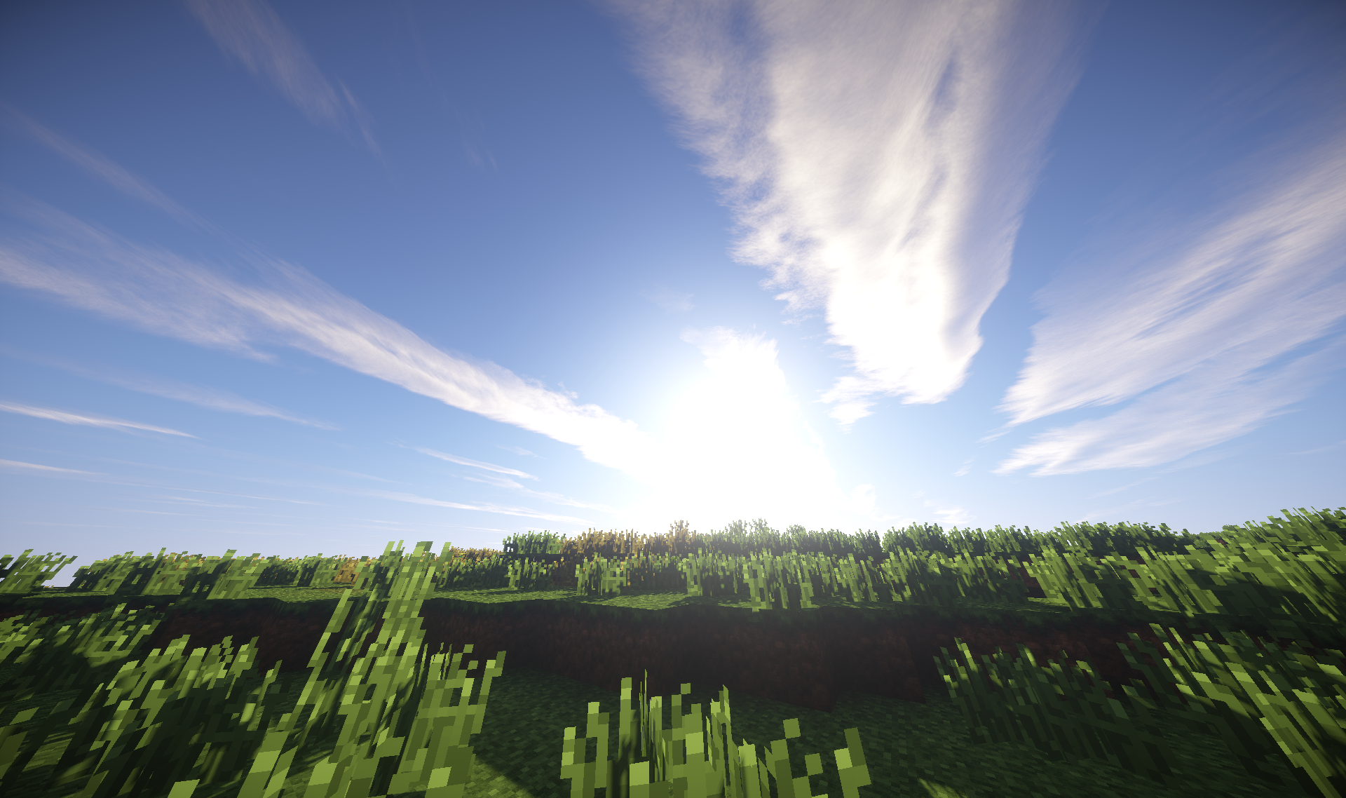 minecraft shader wallpaper,sky,nature,natural landscape,daytime,cloud