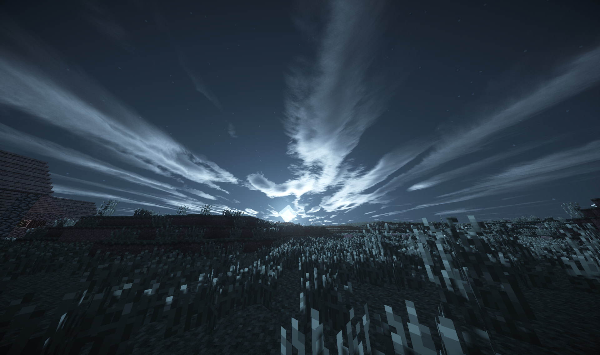 fondo de pantalla de minecraft shader,cielo,naturaleza,azul,nube,ligero