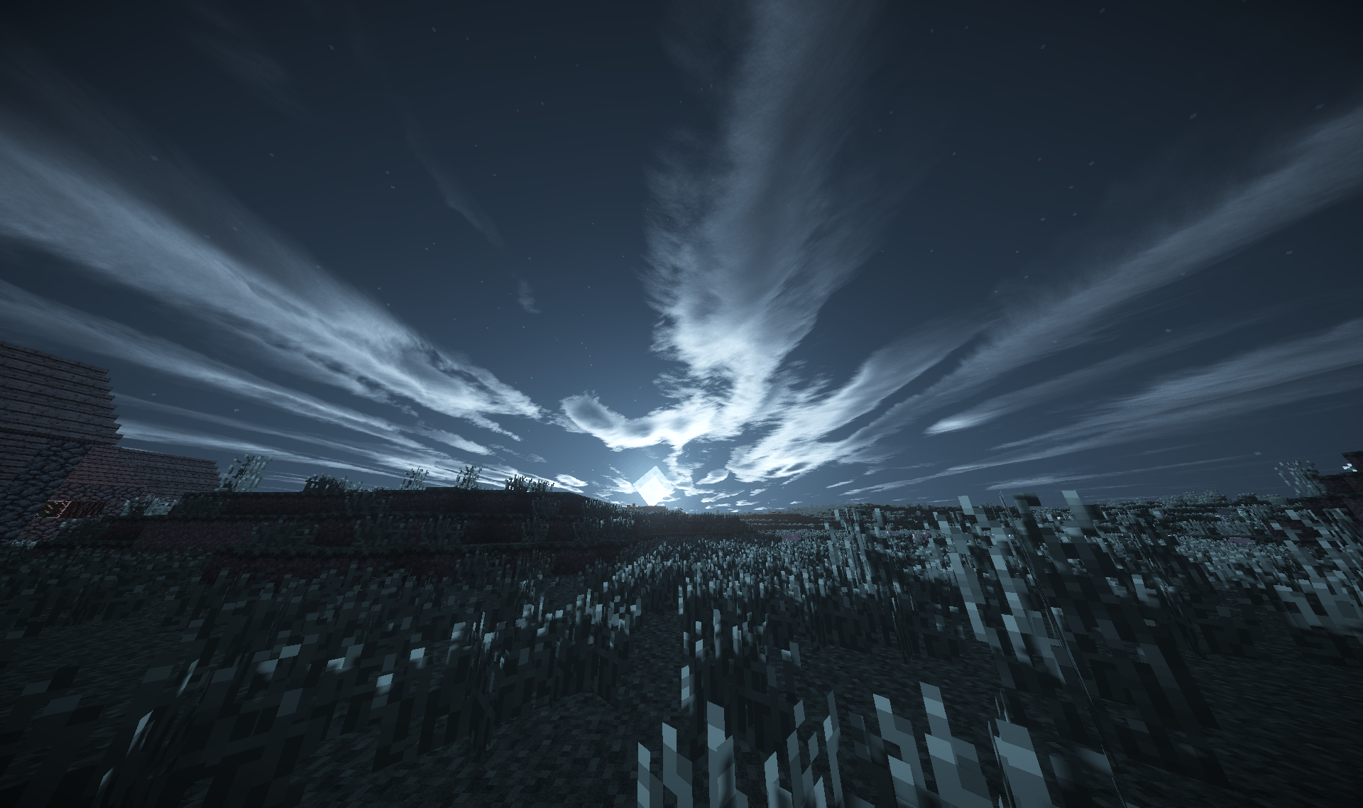 carta da parati shader di minecraft,cielo,natura,blu,nube,leggero