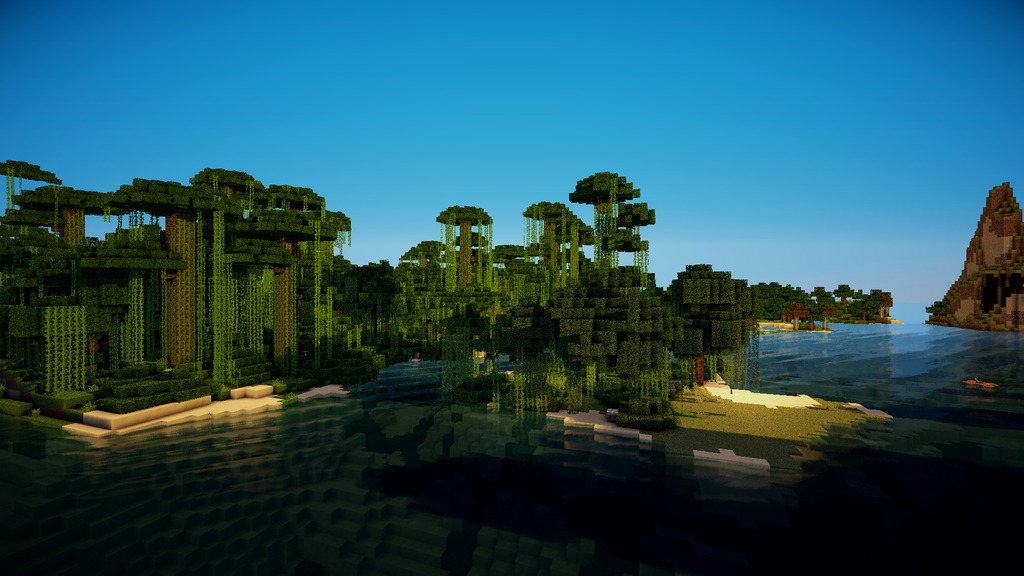 carta da parati shader di minecraft,natura,albero,architettura,cielo,immagine dello schermo