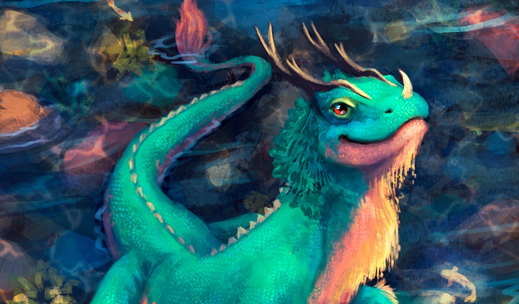 1024x600 fond d'écran hd,dragon,personnage fictif,mythologie,illustration,dessin animé