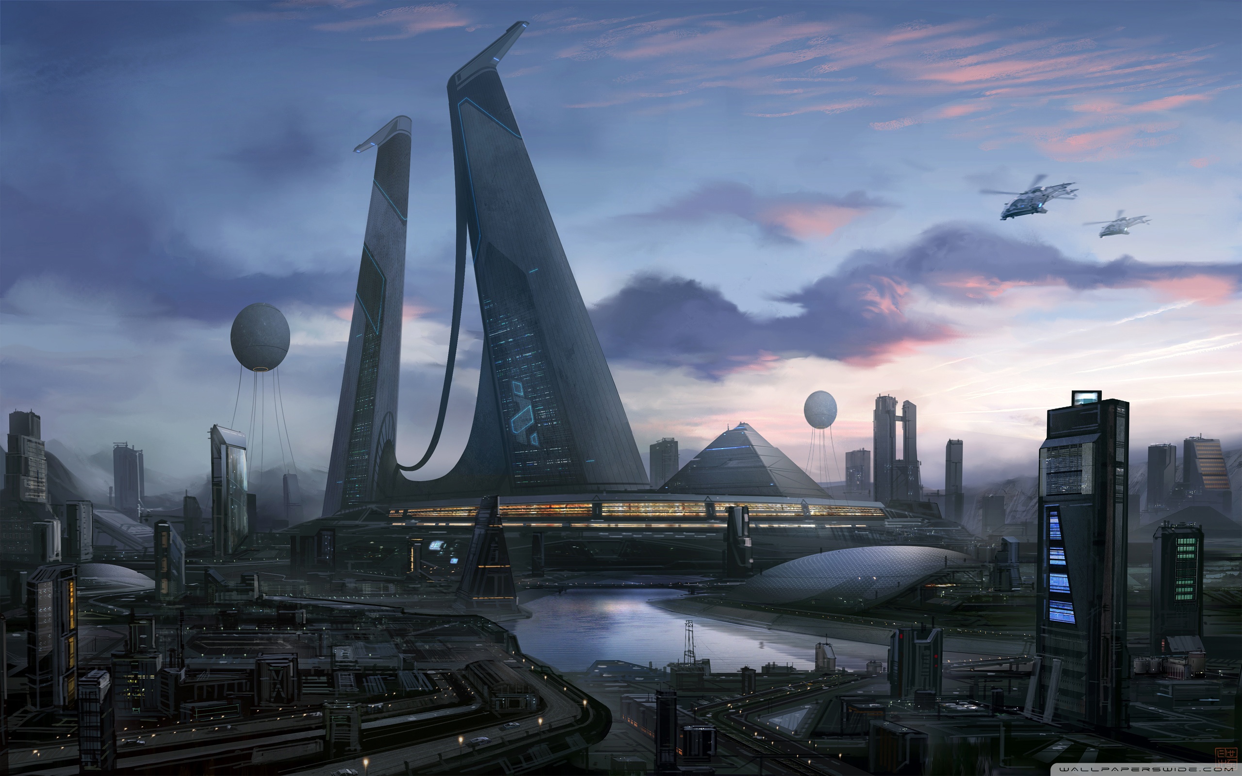 fondo de pantalla futurista hd,área metropolitana,paisaje urbano,rascacielos,cielo,ciudad