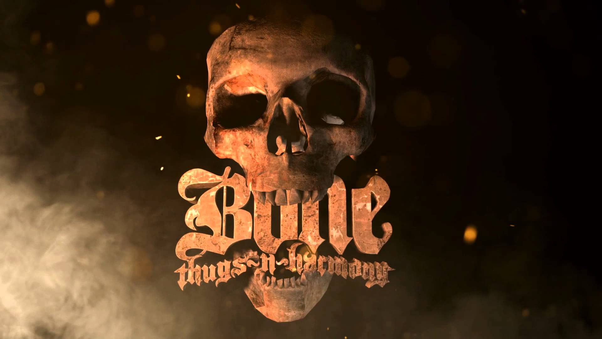 bone thugs n harmony wallpaper,text,font,fiction,graphic design,skull