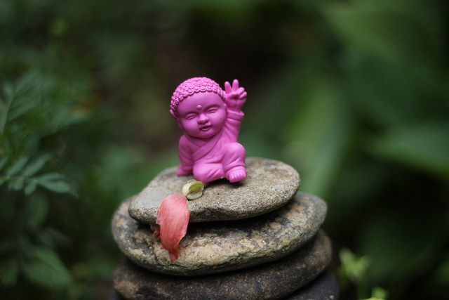 작은 벽지,분홍,동상,작은 입상,조각,식물