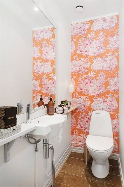 papel tapiz para espacios pequeños,baño,habitación,propiedad,naranja,diseño de interiores