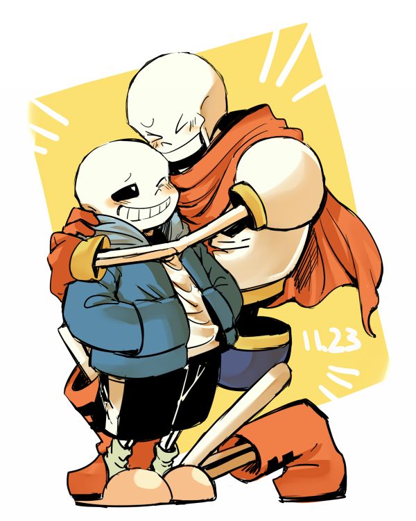 sans and papyrus wallpaper,cartoon,clip art,illustration,animated cartoon,fictional character