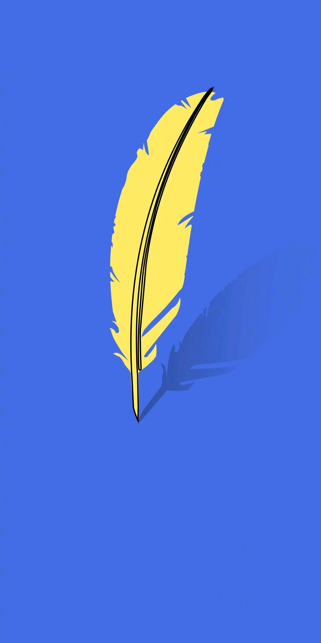 sfondo della schermata di blocco oppo,blu,giallo,piuma,foglia,cielo