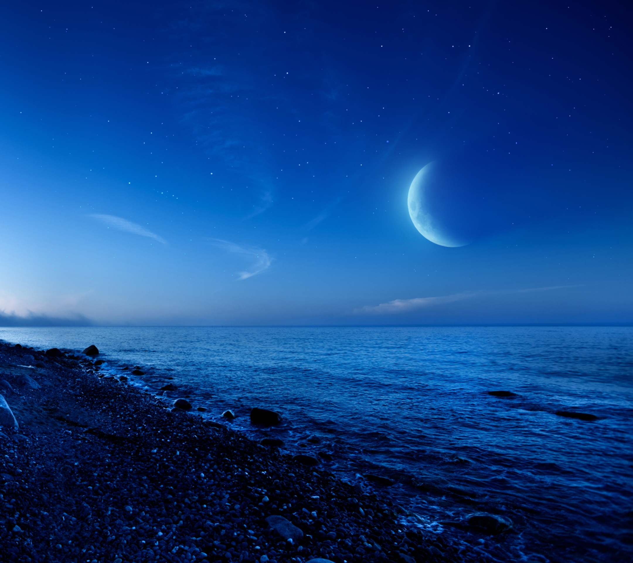 fondo de pantalla de bloqueo oppo,cielo,naturaleza,luna,horizonte,mar